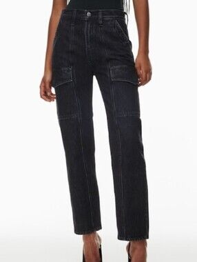 aritzia 90's lo-rise cargo slim jeans Denim Forum